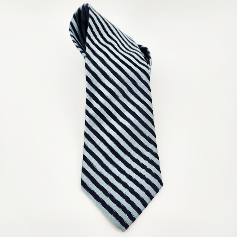 Calvin‎ Klein Men's Silk Striped Necktie Blue Navy Classic Business Formal